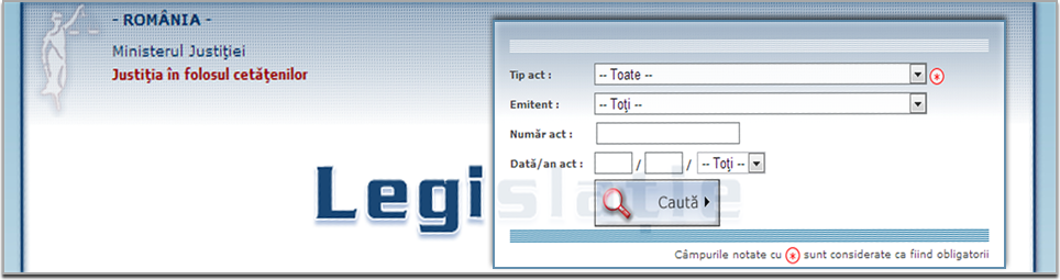 Legislatia Romaniei - Ministerul Justitiei - Portal legislativ